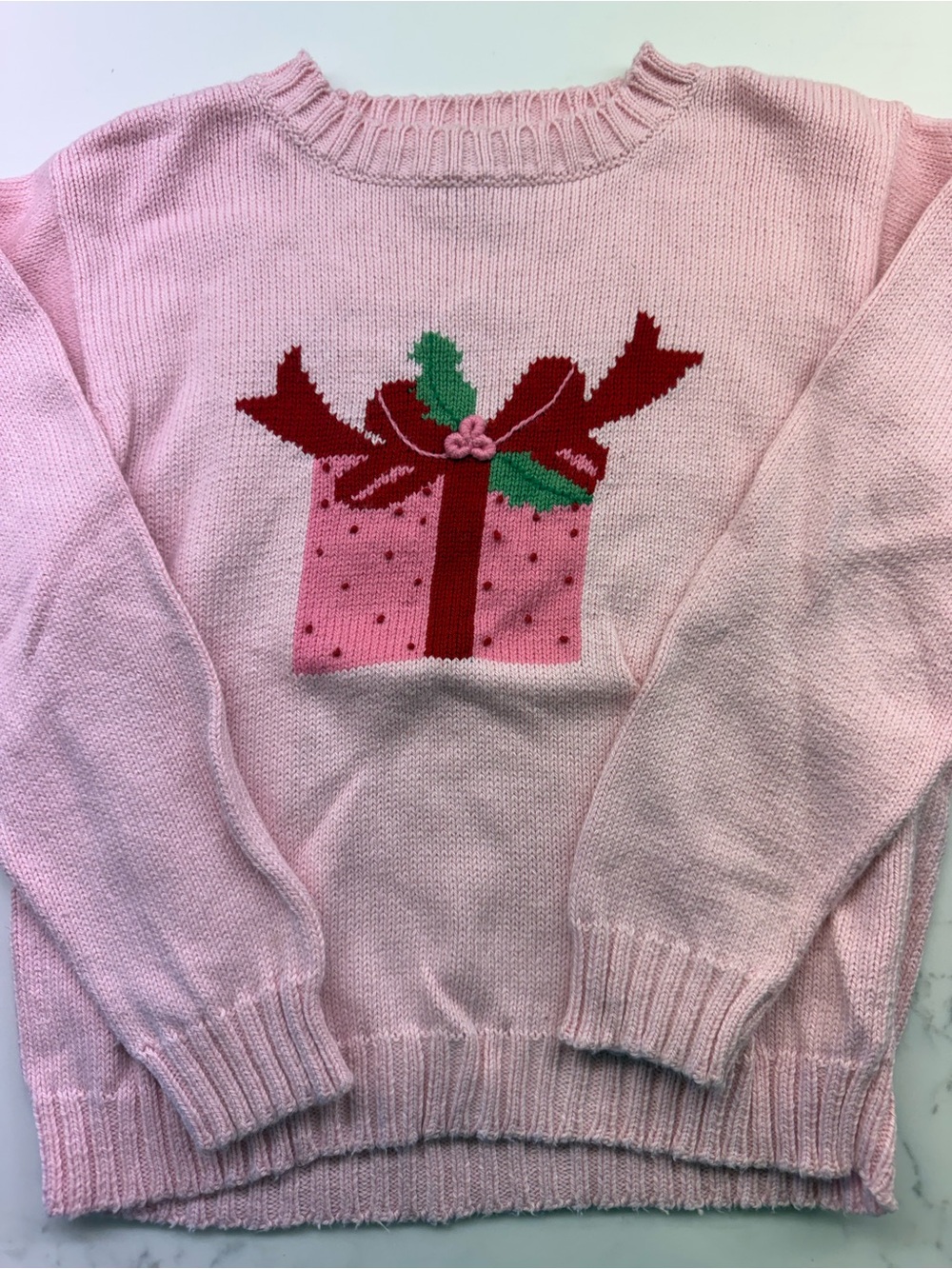 The Beaufort Bonnet Company Pink Crewneck Sweater with Gift Motif